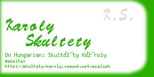 karoly skultety business card